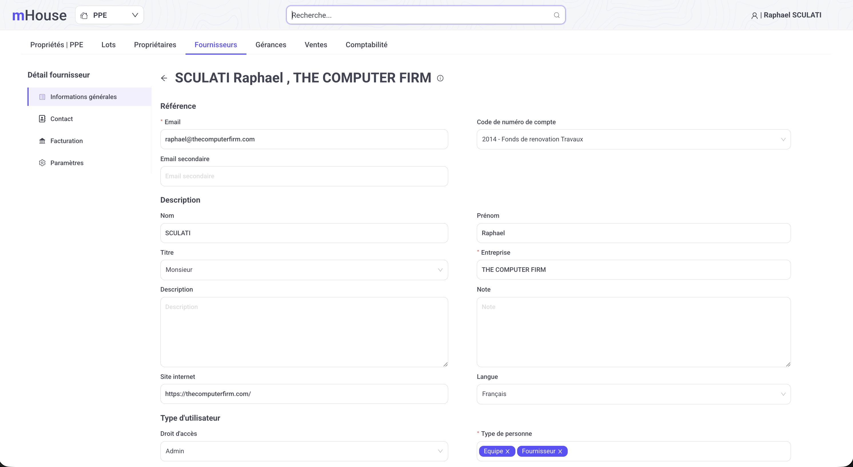Journal de comptabilité mHouse